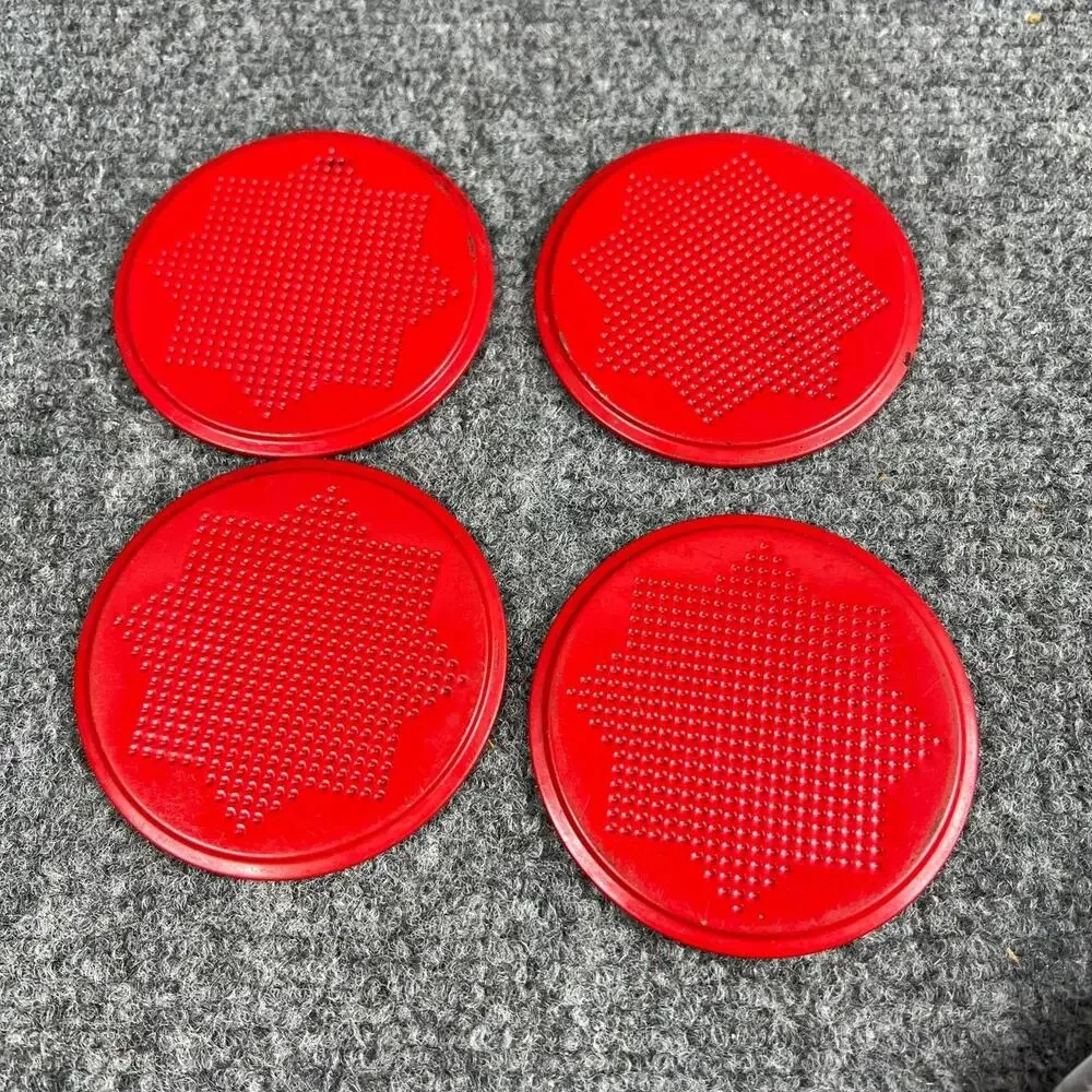 Vintage Metal Drink Coasters Set of 4 – Tom Collins, Martini, Grapes – Retro Bar